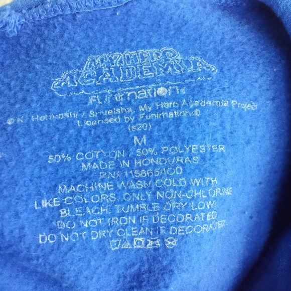 My Hero Academia Blue Anime Hoodie U.A. High School Kangaroo Pocket Size M - Picture 13 of 13